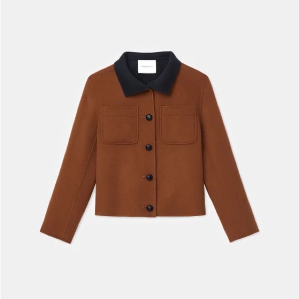 LAFAYETTE 148 NY TWO-TONE DOUBLE FACE WOOL JACKET